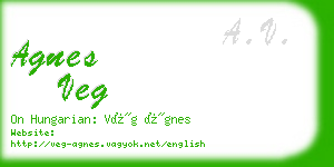 agnes veg business card